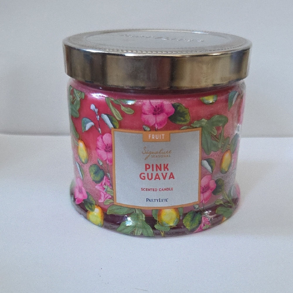 PartyLite Pink Guava Floral Scented Candle